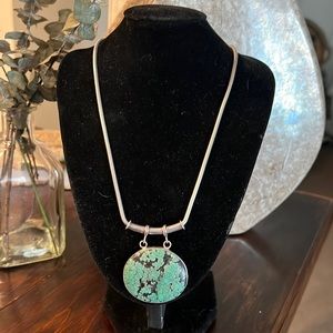 Silver silver chain with New Mexico Turquoise